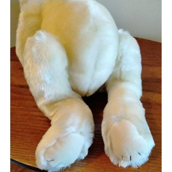 Ty White Teddy Bear Plush Stuffed Animal 18" Beanbag Feet & Paws Bubble Eyes Exc - Picture 7 of 9
